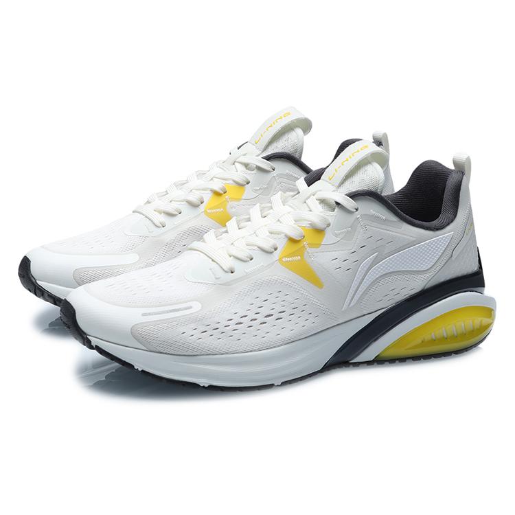 Li Ning Cushioning Slip Resistant Abrasion Resistant Low top Running Shoes Unisex Gray Yellow ARHR049-1
