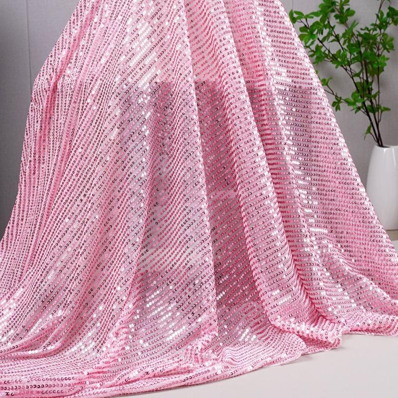 Wide 130cm Mesh Micro Stretch Small Sequins Clothing Fabric for DIY Sewing Clothing Dress Wedding Dresses Party Tablecloth Cloth