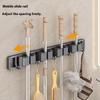 Organizer Wall Mounted Broom Holder Mop Clip Stand Brush Rack Hanging Pipe Hook Kitchen Storage Bathroom Accessories Tools