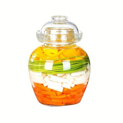 Glass Fermentation Jar for Pickle, Traditional Glass Fermentation Jar with Water Seal, 1500ml, Perfect for Pickles, Kimchi, Sauerkraut & Wine Brewing