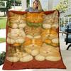 Bohemian Style Cat-Themed Flannel Blanket Perfect for Sofa Naps And Decor, Ideal Gift for Cat Lovers Soft Polyester Parabolic Design In Multiple Sizes