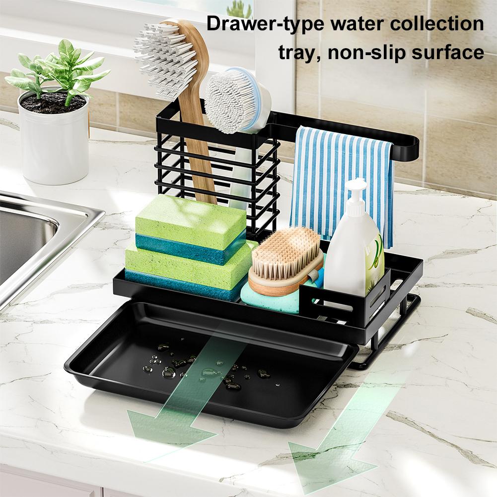 Dish Drying Rack with Utensil Holder Kitchen Rack Holder with Drainboard Kitchen Drain Shelf for Kitchen Sink