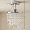 Crystal Ceiling Light with 57 Crystal Strands, Ceiling Light with Mounting Plate for Hallway, Silver Tone