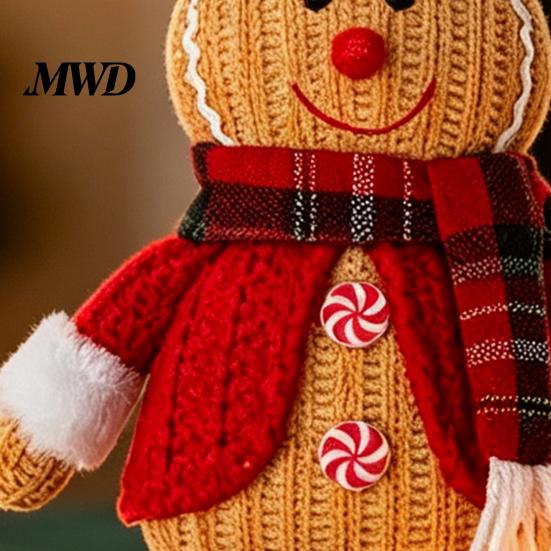 Soft Fabric Christmas Gift for Kids Gingerbread Plush Doll Decoration, Stuffed Boy Girl Warm Atmosphere Holiday Table Decor Ornament Tiered Tray Party