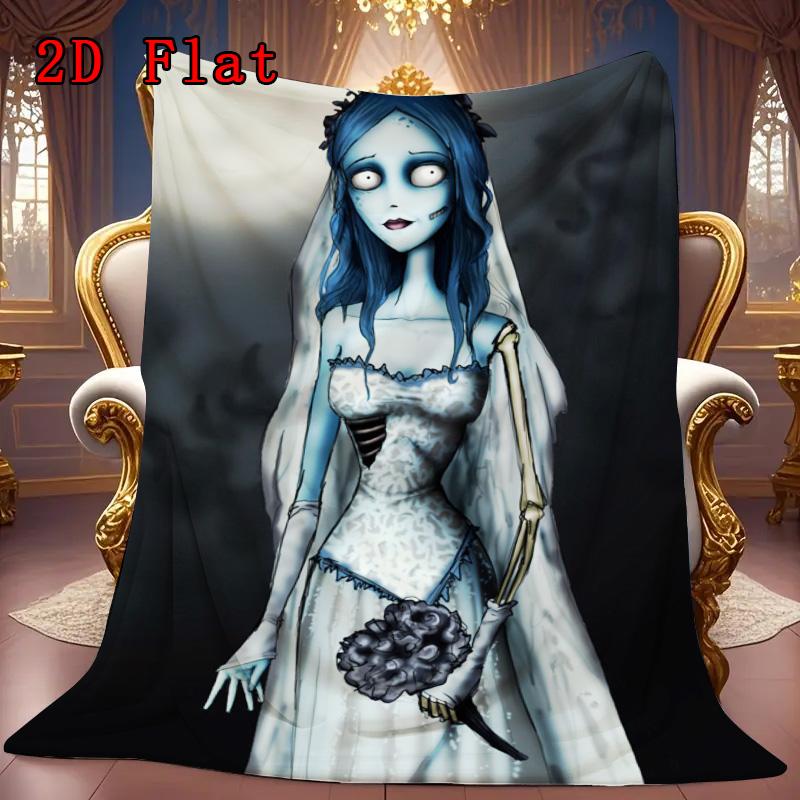 Corpse Bride 2D Flat Pattern Flannel Blanket High quality All Seasons Warmth and Comfort Perfect for Christmas Gifts.NMT0928372