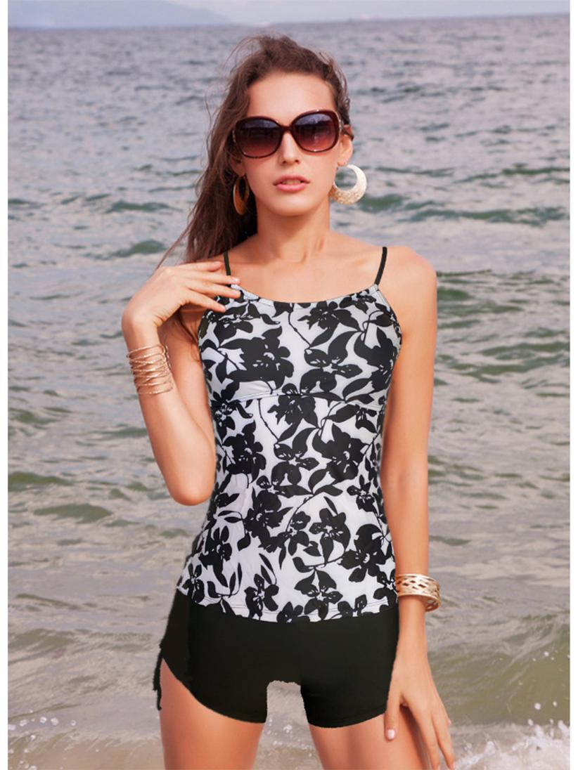 

Ретро Раздельный Женский Купальник: Европейский и американский принт, консервативная высокая талия, купальник для отпуска высокого класса, стройнящий S