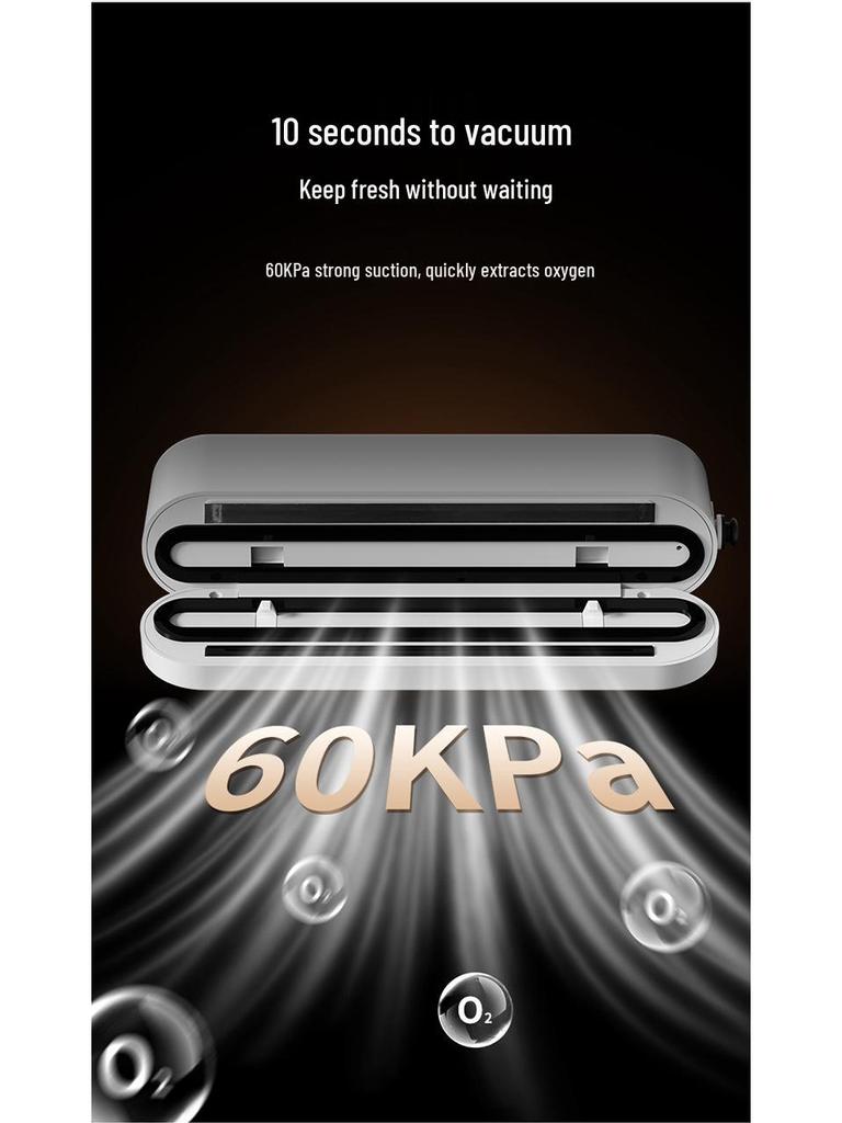 Automatic Mini Vacuum Sealer with Digital Display for Dry & Wet Food Preservation