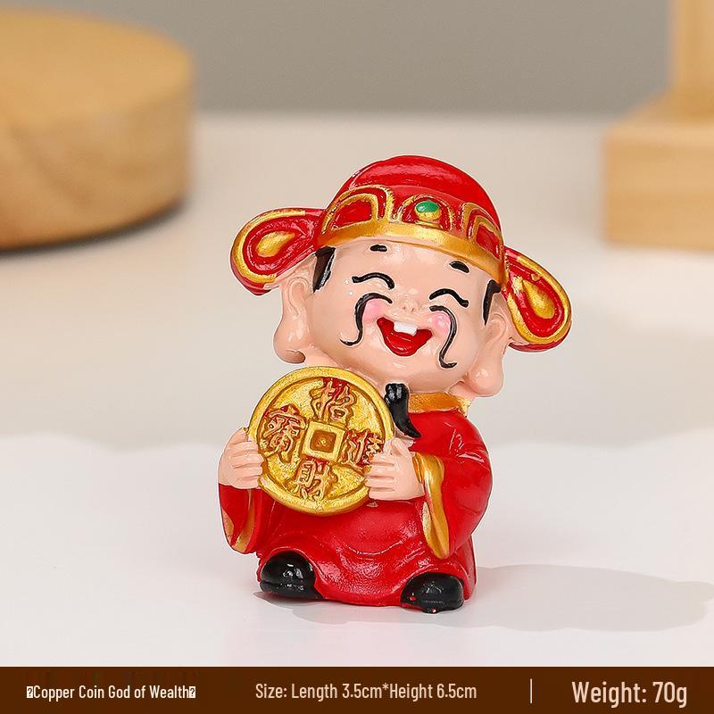 Resin Car Decoration: God of Wealth Ornament for Home & Cake