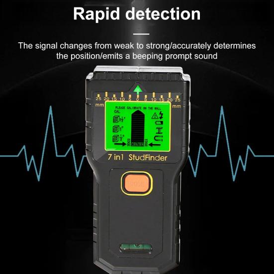 7-in-1 Electric Detector LCD Screen High Accuracy Sound Alarm Compact