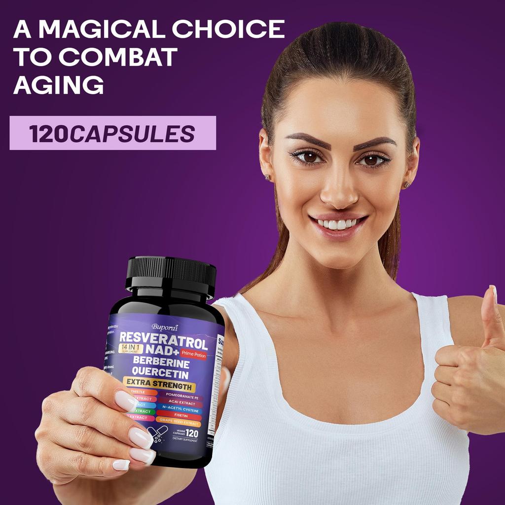 Resveratrol Supplements, Milk Thistle, Berberine, Quercetin, and Green Tea Extract Improve Aging and Provide Antioxidant Benefits.