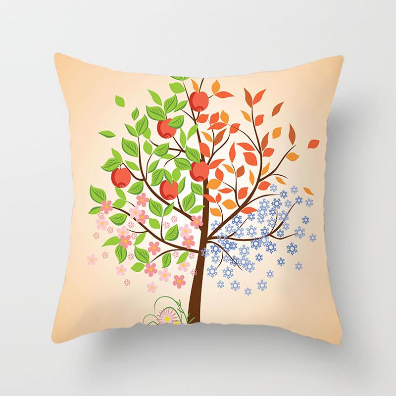 Love Tree Square Pillowcase Car Sofa Office Chair Pillowcase Simple Home Decor Ornaments