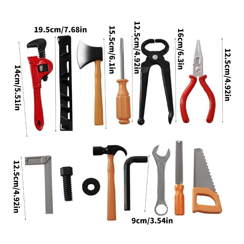 7/13Pcs Children Construction Tool Kits Realistic Plastic Workshop Toolbox Toy Early Learning Educational Play Set Toy