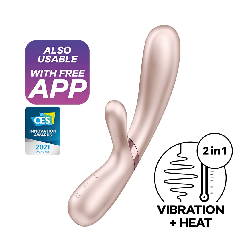 Satisfyer Hot Lover warming app clitoral simultaneous remote control clitoral vaginal vaginal orgasm electric love silicone 39℃ vibrator, compatible,