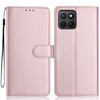 For Honor X8c 4G Wallet Case with Strap/Multiple Card Slots Solid Color Leather Stand Phone Cover