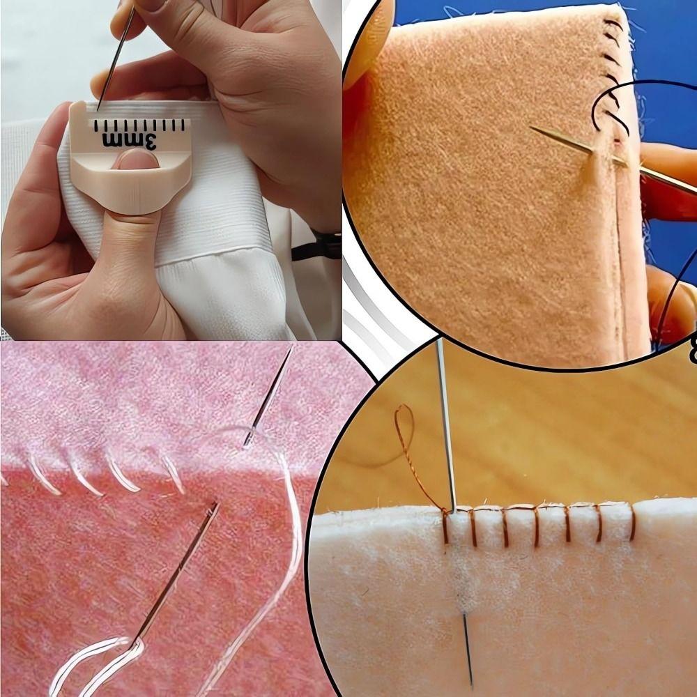 Multifunctional Sewing Needle Gauge Measuring Tool Non-Slip DIY Hand Sewing Aids  for Sewing Aids