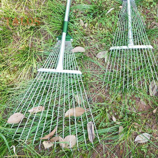 Løvrive fortykket teleskopisk justerbart håndtak Lengde Lett smalt område Rive Rustfritt stål Løvsamler med høy kapasitet