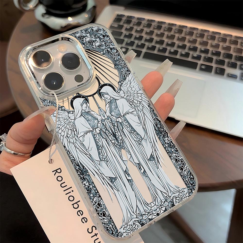 Luxury Ages Retro Cupid Angel Phone Case For iPhone 17 16e 16 15 14 13 12 11mini Pro Max X XR XSMAX 8 Air Plus Transparent Cover