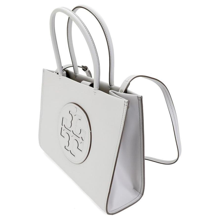 Tory Burch Ella Double T Embossed Logo Adjustable Detachable Shoulder Strap Leather Tote Shopping Bag Women Tote Bay-Grey 145612-029