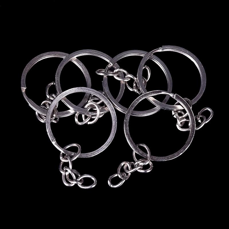 Hama Bead Accessories Metal Keychain with Chain Flat Double-layer Key Ring Hanging Ring Diy Accessories Metal Earth Puzzles Kids