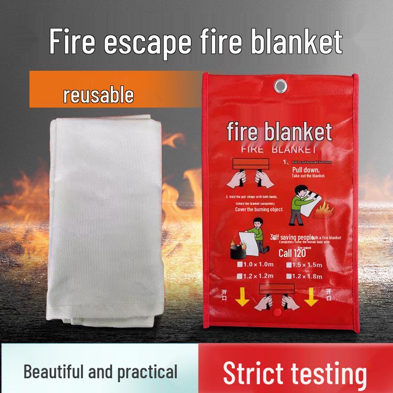 Fireproof Fiberglass Blanket: 1x1m & 1.5m for Home, Kitchen, Car Escape
