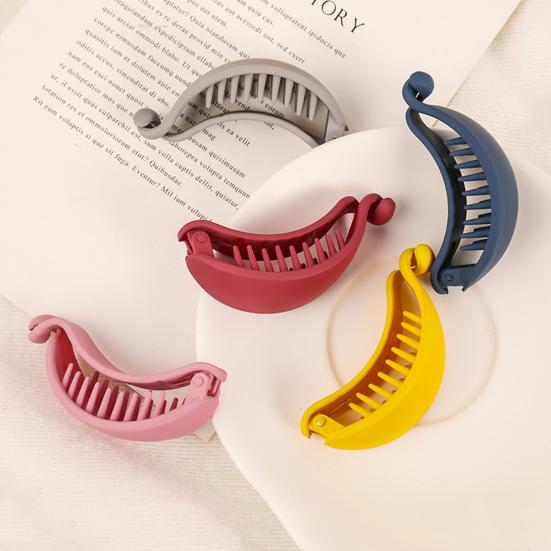 Korean Style Candy Color Non-Slip Hair Claw Sweet Banana Shape Matte Hair Clip Hair Accessories