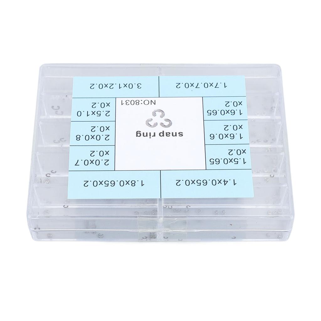 200pcs 10 Sizes Metal Watch Pusher Button Clip Snap Ring Circlip Assorted Watch Washer Clip for Watchmaker Repair