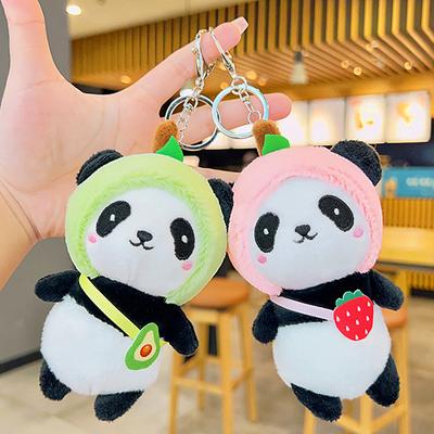 Cute Fruit Panda Plush Toys, Cartoon Schoolbag Pendants, Dolls, Claw Machines, Doll Figurines, Hanging Ornaments