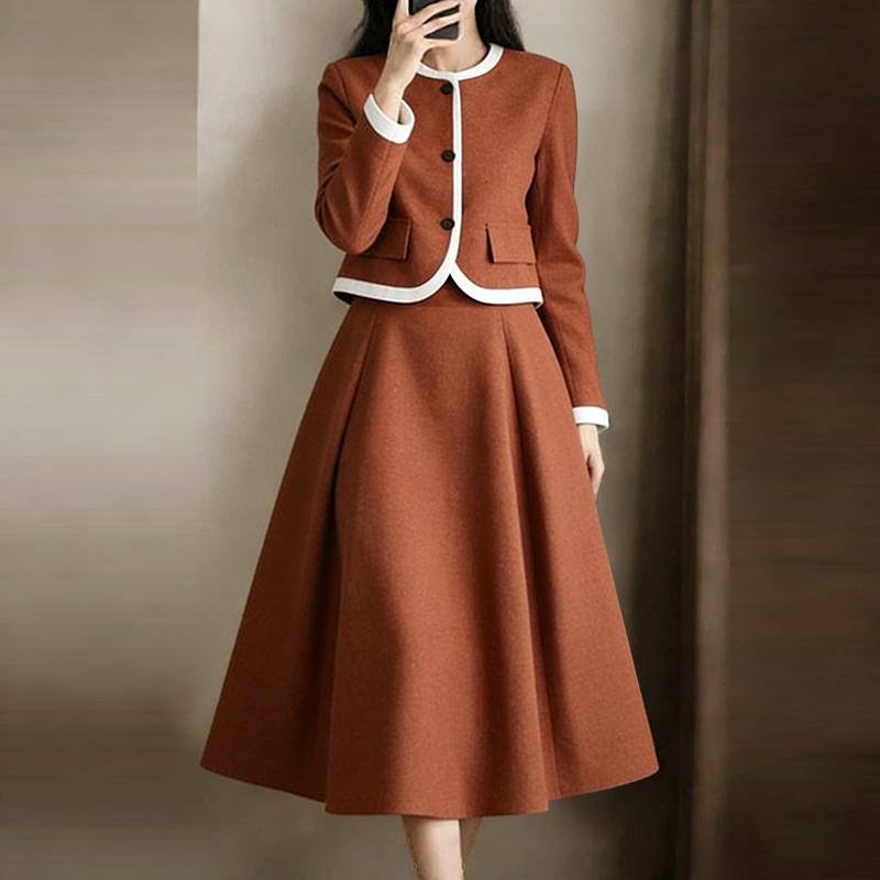 ZANZEA Women Elegant Outfits Long Sleeve Blouse and Skirts Casual Two Piece Suit Sets