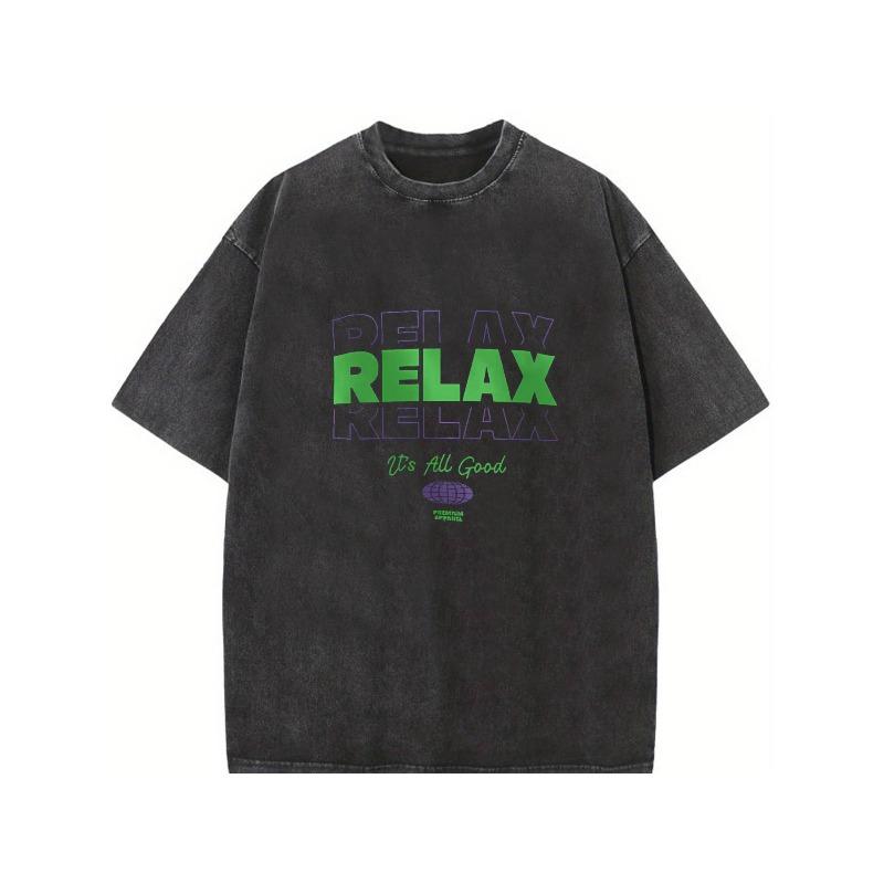 

European Size Men S Retro Washed T-shirt | Pure with Unique Printed Pattern, Durable and Washable, Short Sleeve, Crew Neck, Casual Style S чёрный