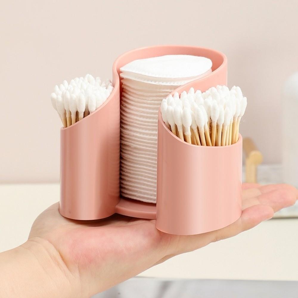 Tragbare Wattestäbchen-Aufbewahrungsbox 2IN1 Badezimmerbecherhalter Geschenke Zahnseide-Spender