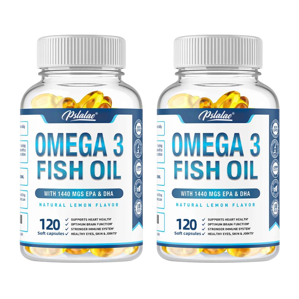 Triple-strength Omega-3 Fish Oil Capsules, Wild-caught EPA and DHA, Omega-3 Fatty Acids, Suitable for Adults.