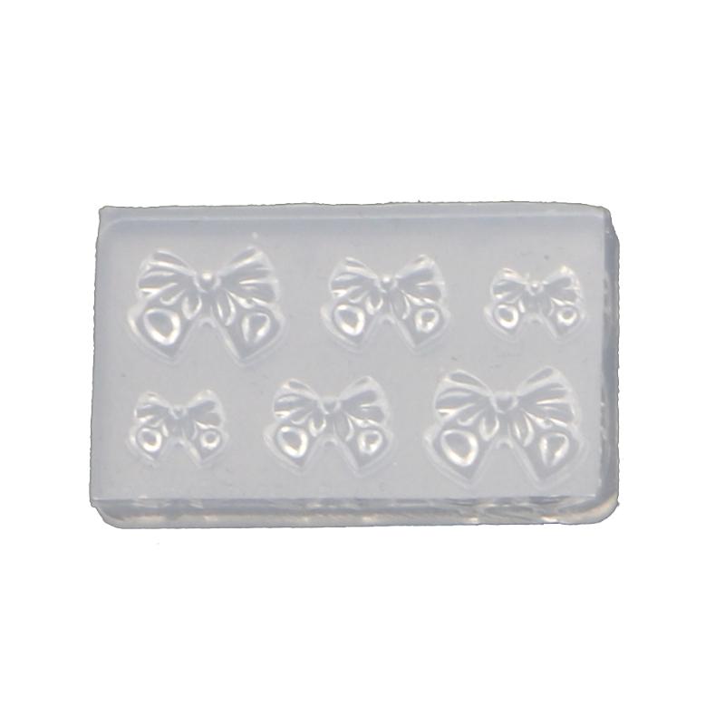 Sculpture Stamping Plate Nails Art Stencils Crystal Epoxy Resin Mold Silicone Nail Carving Mold 3D Mini Bowknot Mould