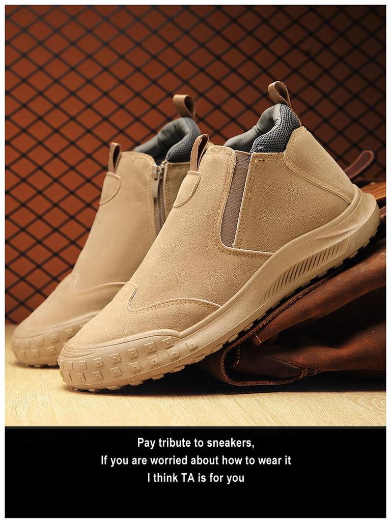 Clearance Men's Slip-On Work Shoes: Wear-Resistant, Non-Slip, Closed-Toe, Versatile, Lazy Labor Protection for Construction Sites.