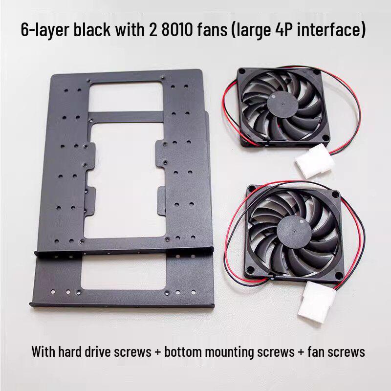 3.5" Multi-Bay Bracket with Heat Dissipation Fan for 2, 4, or 6 Bays