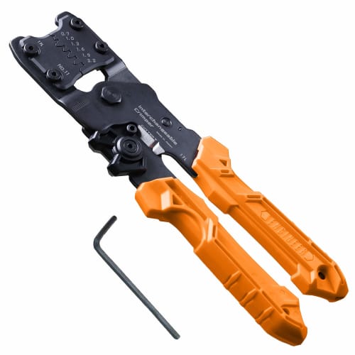 Engineer PAD-11 Small Precision Crimping Pliers with Interchangeable Dies, Crimping Tool for Open Barrel, Ultra-Small Terminals