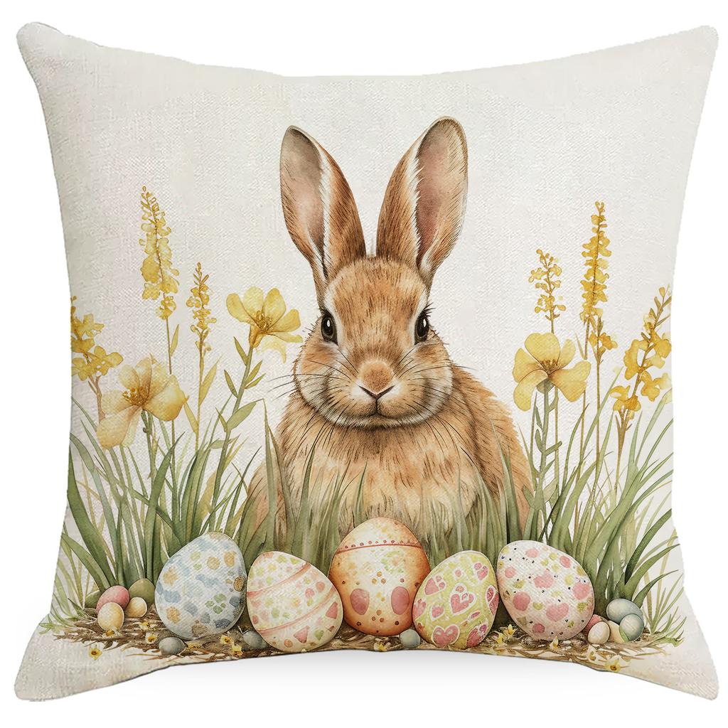 New Easter Pillowcase Country Cartoon Rabbit Easter Egg Pillowcase Sofa Cushion Pillowcase