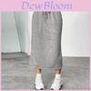Casual Slim Fit Mid Length Skirt With Slit For Womens Spring Fashion