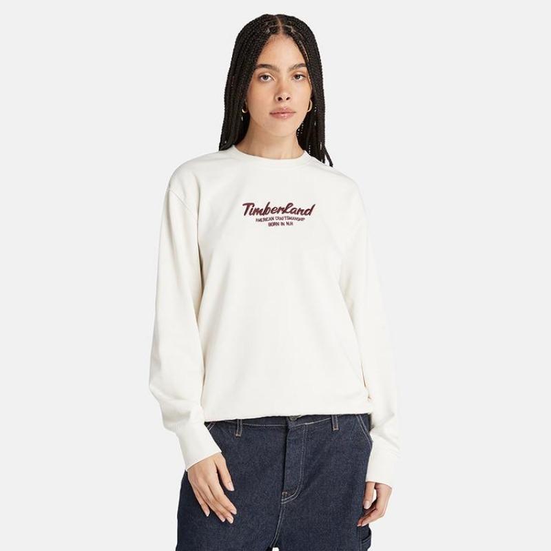 Timberland Casual Terry Crewneck Sweatshirt Unisex Sweatshirt Vintage-White A6K5D-CM9