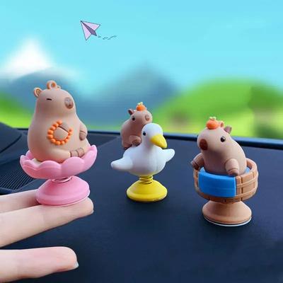 Capybara Auto Deko Kreative Feder Capybara Schüttelkopf Armaturenbrett Figur Ornament Auto Innendekoration