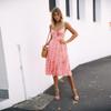 New Products Sexy Fashion Strap Button Backless Bow Dress Yellow Sun Dress