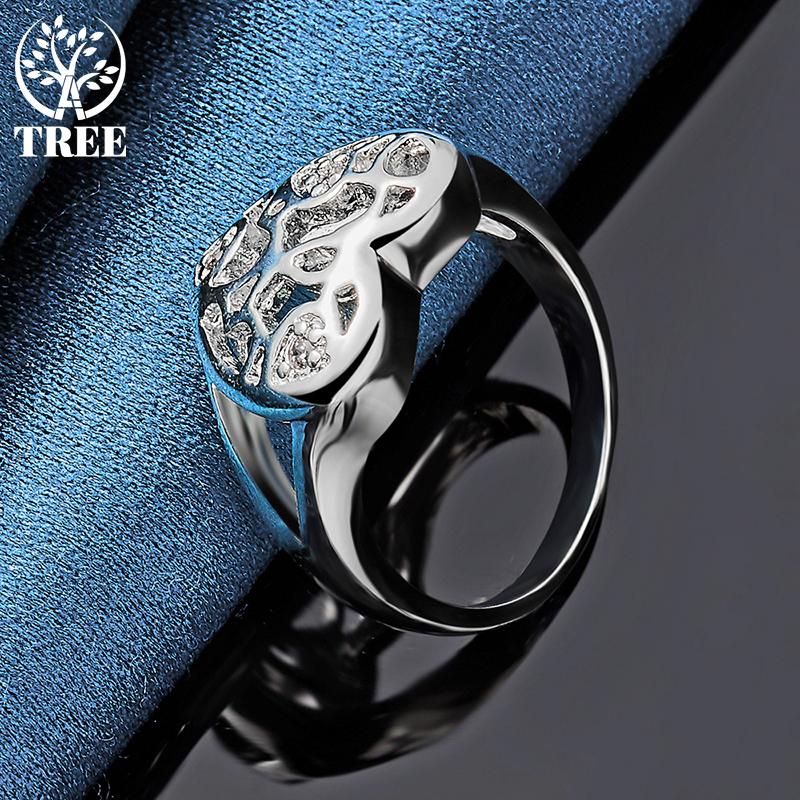 925 Sterling Silver AAAAA Zircon Heart Ring Jewelry