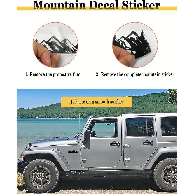 BGGTMO Mountain License Plate Frames- White On Black Mountain Raised, Plastic Black Car Tag Holder Bracket With Screws Caps, 2 Packs 2 Hole With