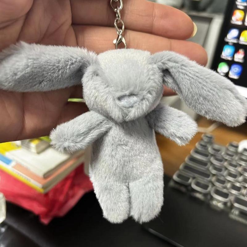 10cm Cute Bunny Plush Keychains Lovely Rabbit Backpack Charm Stuffed Animals Toy Bags Accessories Gifts for Girls Women Friends