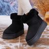 Botas de Neve Femininas 2026 Novas Botas de Plataforma de Inverno Femininas Sapatos Quentes de Algodão Peludo Engrossados Planos Antiderrapantes Confortáveis Botas Femininas