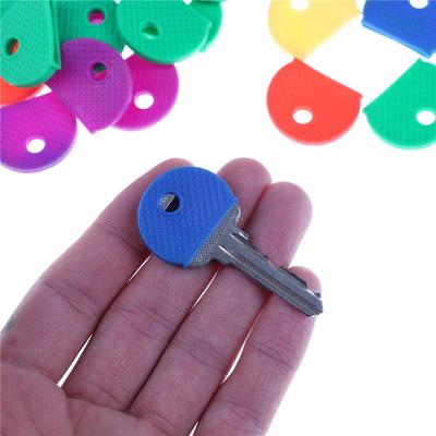 10 stuks/20 stuks Gemengde Kleur Zachte Sleutel Top Cover Dopjes Hoes Sleutelhanger ID Markeerlabels