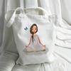 New Fashion Women Shopping Bag Ladies Canvas Cartoon Girl Printed Totes Beach Bags Girls School Bags
