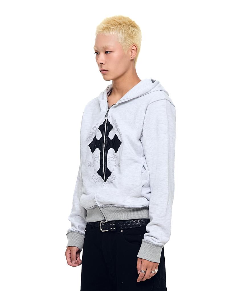 Aakam Akm Cros2 Zip-Up Hoodie (Gray)