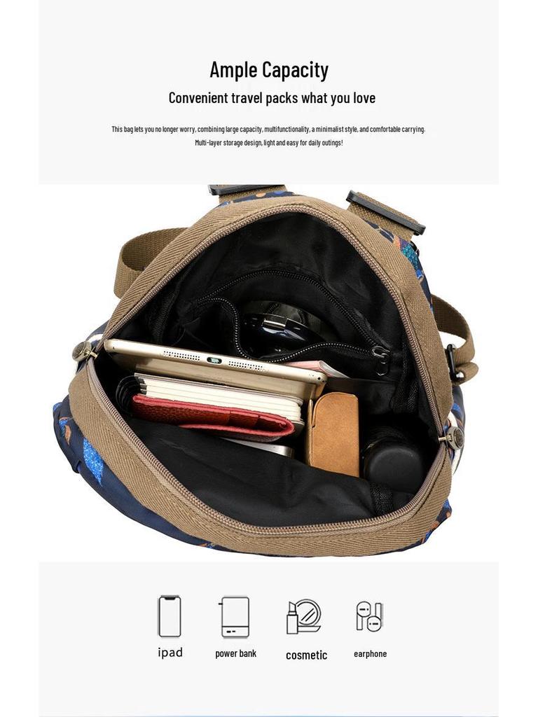 Trendy 2025 Women's Waterproof Nylon Travel Backpack & Crossbody