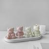 Cute Bear Silicone Candle Mold DIYs Handmade Soap Plaster Ice Cube Baking Mould Scented Candle Making for Birthday Party