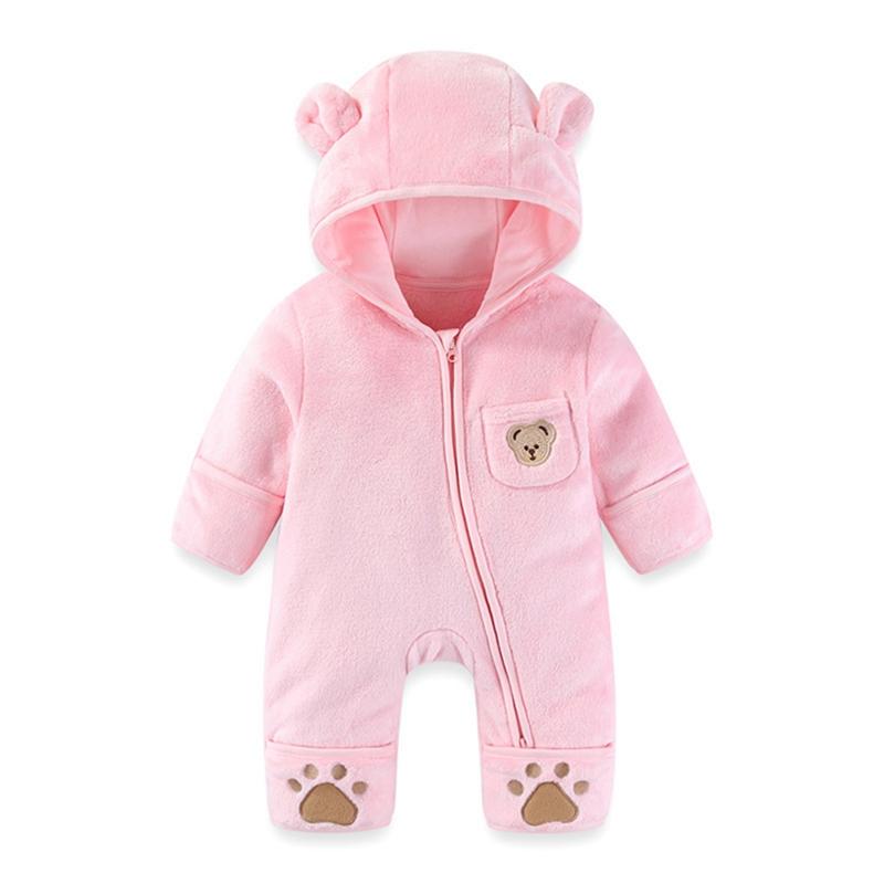 Infant Baby Winter Warm Romper Hooded Bodysuit